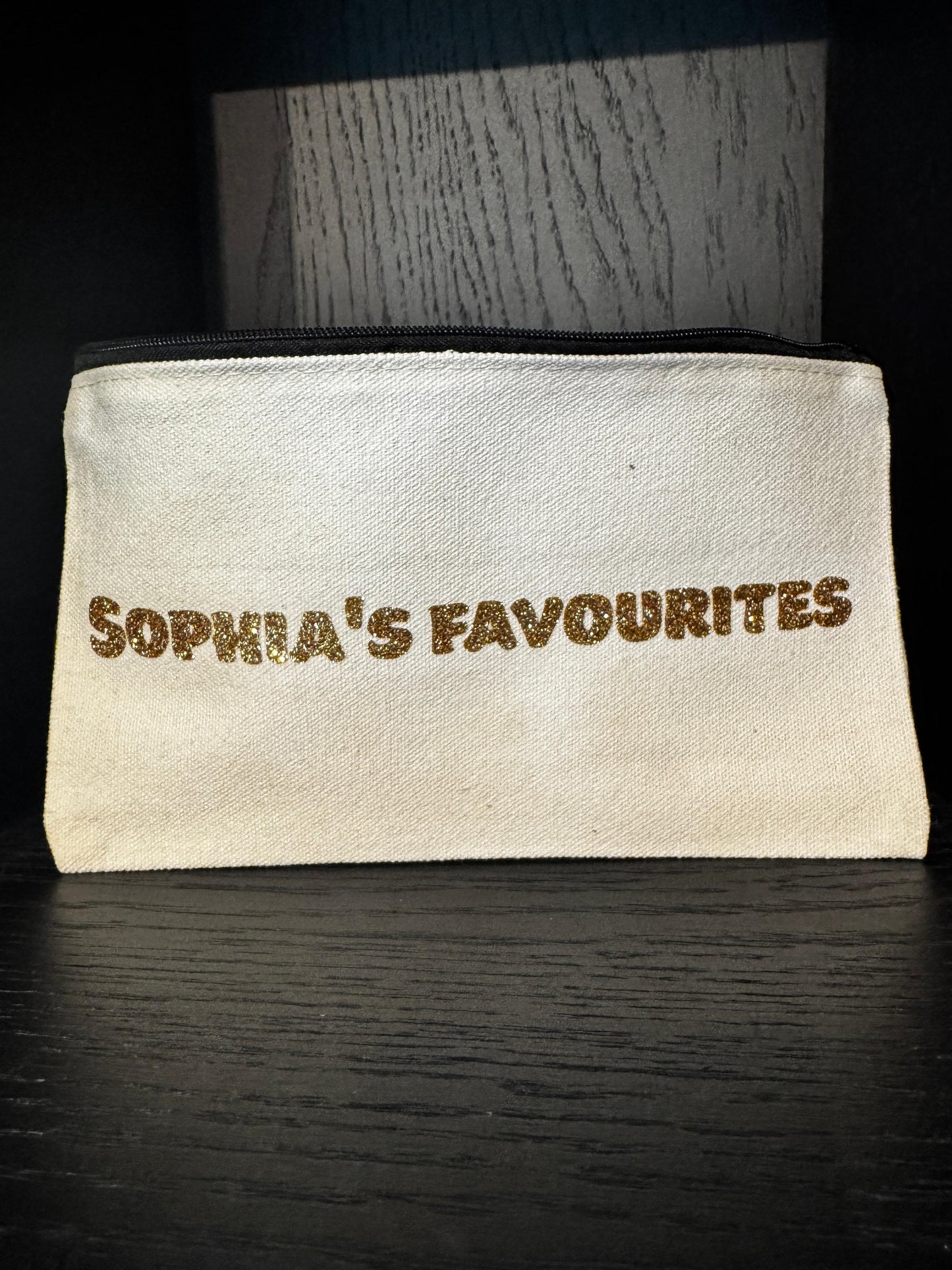 Stoffen etui of make-up tasje - Gepersonaliseerd met je eigen tekst of naam