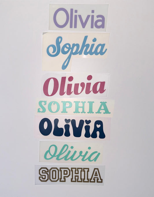 Je eigen naamsticker EXTRA LARGE 25cm breed - kies je eigen kleur en lettertype!