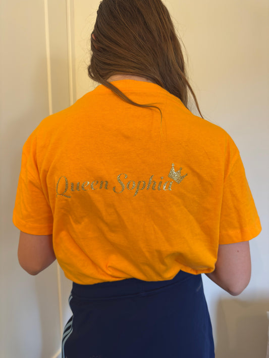 Oranje T-Shirt gepersonaliseerd met je eigen naam