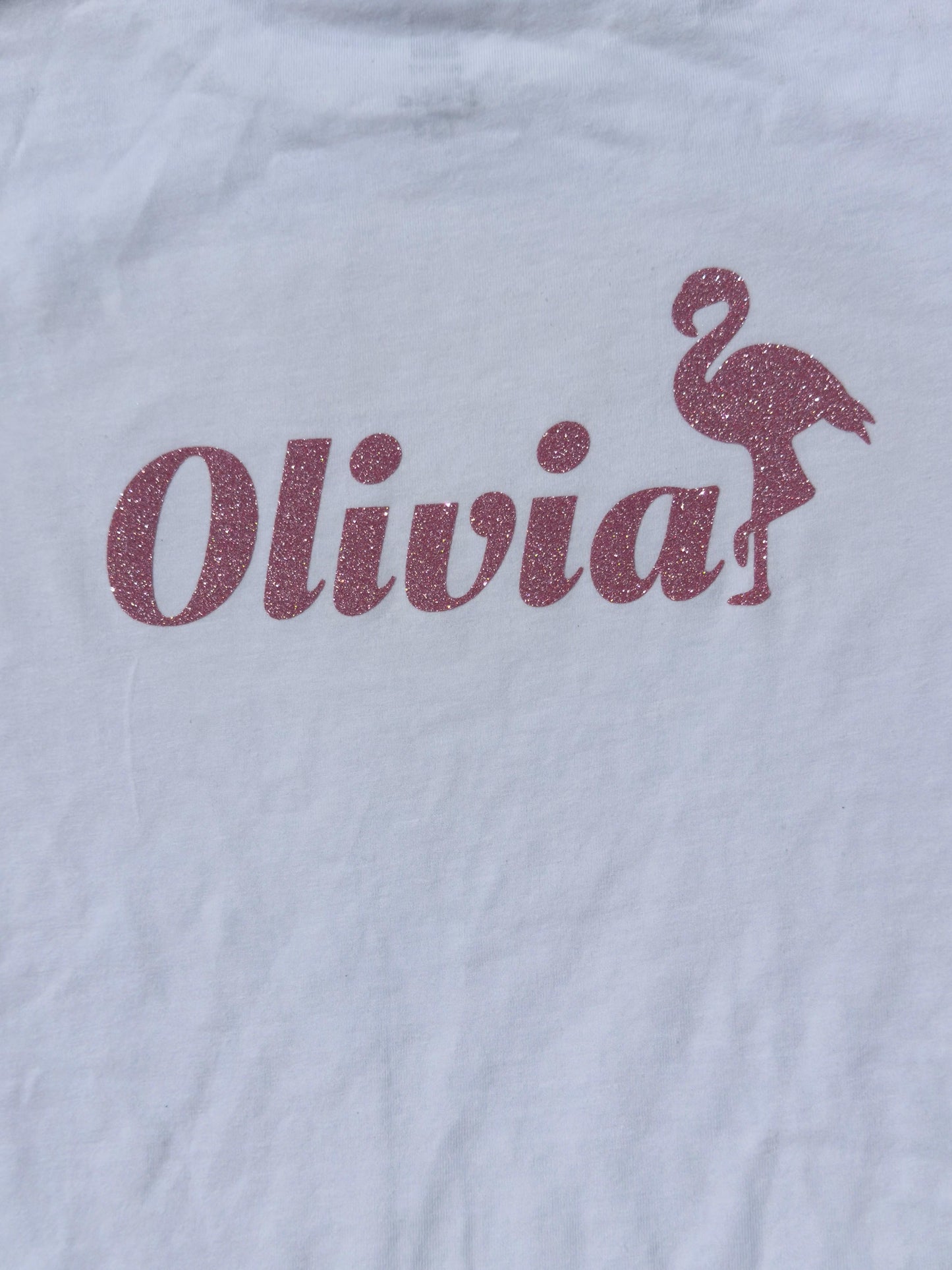 T-Shirt kind - Naam + Flamingo